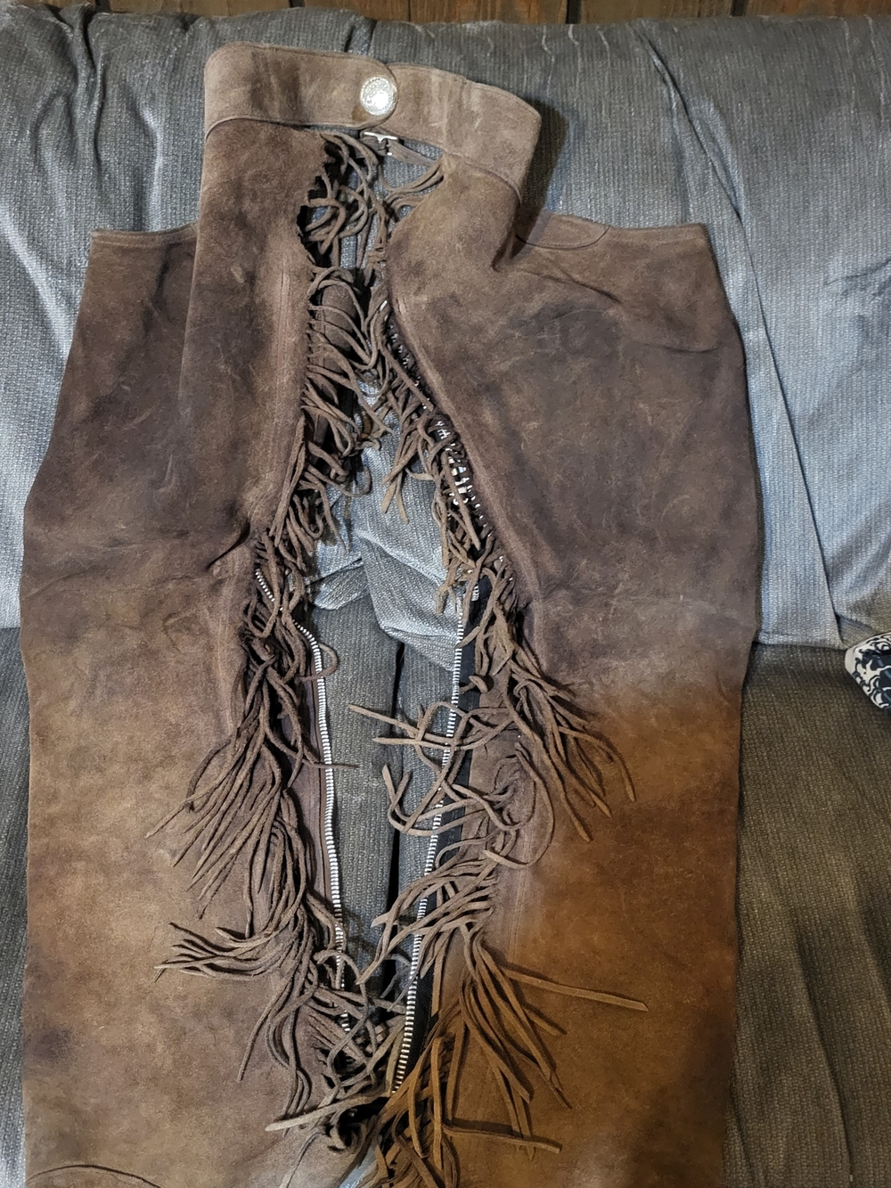 Women's Brown Suede Fringe Chaps